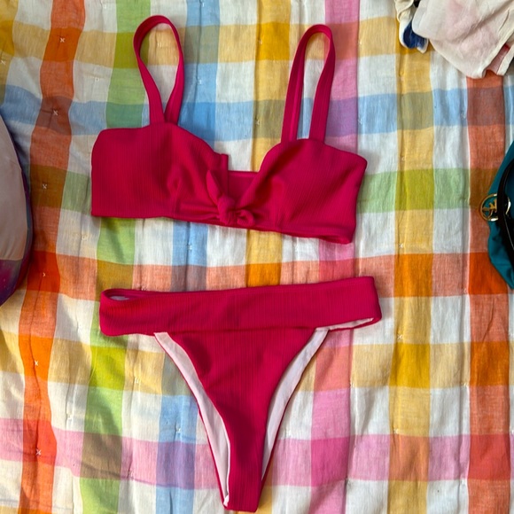 SHEIN Other - NWOT💖 Hot Pink High Waisted Women’s 2 pc Bikini Baithing  Suit 👙 size Large